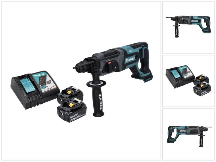 Makita DHR 241 RM Akku Bohrhammer 18 V 2,0 J SDS plus + 2x Akku 4,0 Ah + Ladegerät (Bohrhammer)