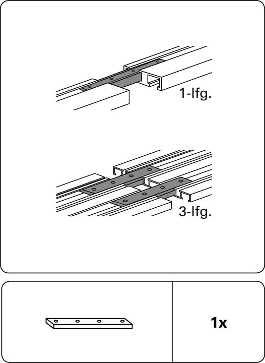 Image du produit Gardinia Raccord de rail pour rail à rideau en aluminium 1 voie et 3 voies blanc
