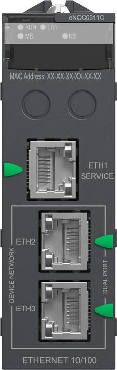 Produktbild Schneider Electric Modicon M580 FactoryCast-Modul, Switch, EtherNet/IP, Modbus TCP, EA-Scanner, Schutzlackierung BMENOC
