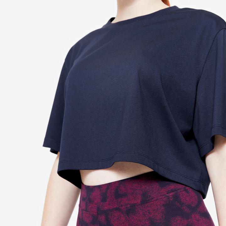 Produktbild Domyos T-Shirt Damen Crop Top - dunkelblau (XS)