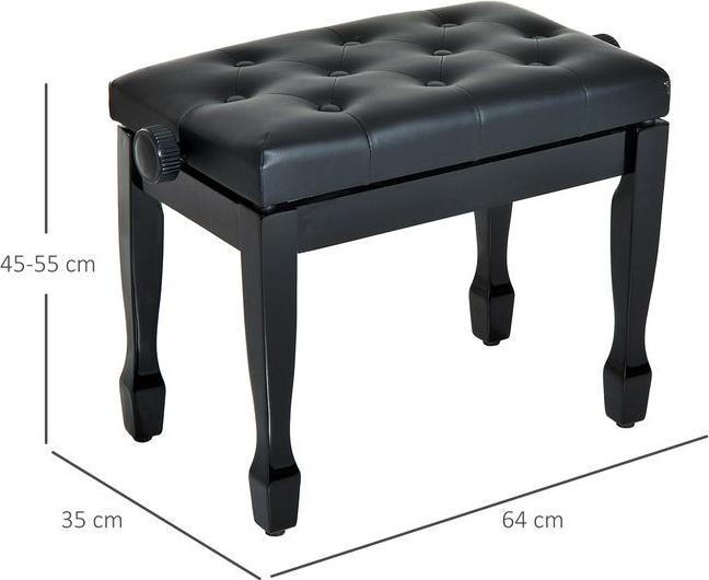 Actual product image Swisshandel24 Piano stool Piano bench Cosmetic stool height-adjustable Stool for practising musical instruments