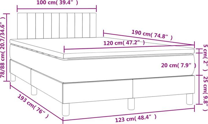 Image du produit vidaXL Boxspringbett (120 x 190 cm)