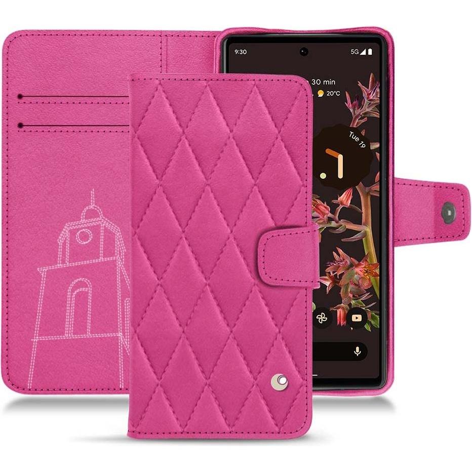 Noreve Lederschutzhülle Wallet (Google Pixel 6), Smartphone Hülle, Rosa