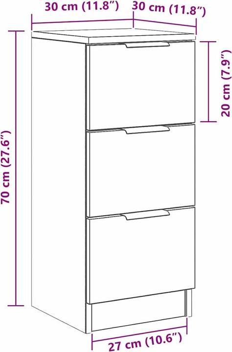 Actual product image vidaXL Sideboard (30 x 30 x 70 cm)