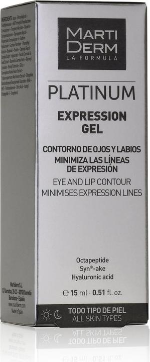 Produktbild Martiderm PLATINUM EXPRESSION eyes & lips contour gel 15 ml (Augenpflege Gel, 15 ml, Tag + Nacht)