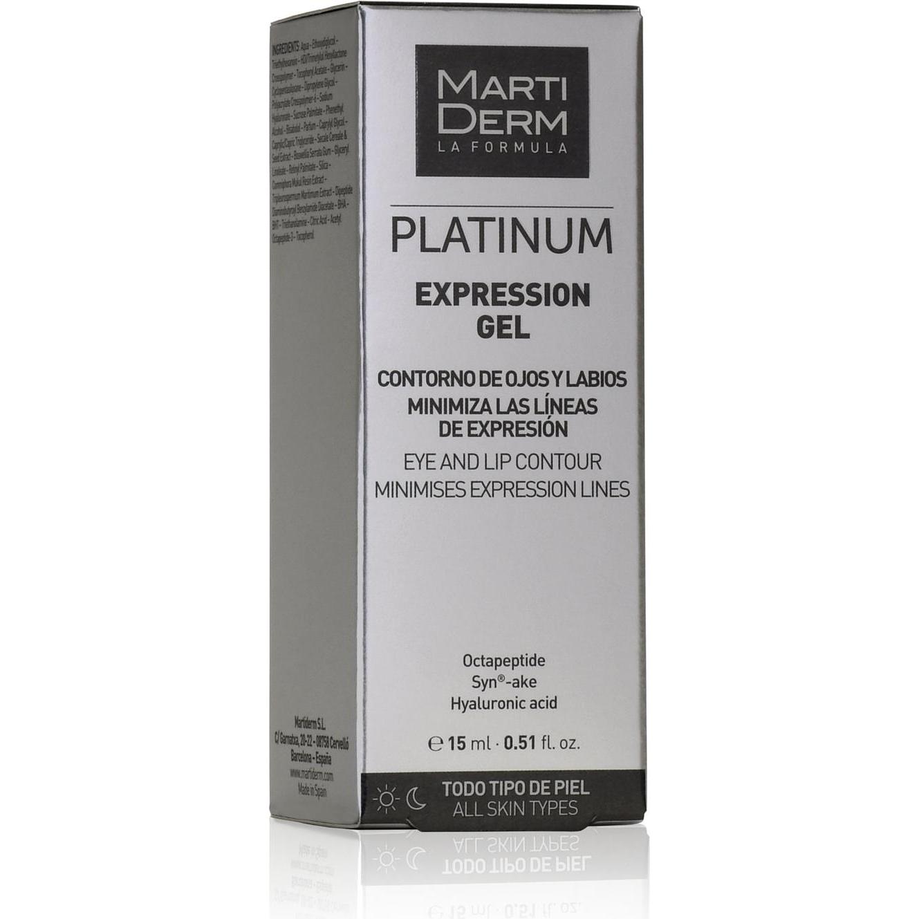 Thumbnail - Martiderm, Augenpflege, PLATINUM EXPRESSION eyes & lips contour gel 15 ml (Gel, 15 ml, Tag + Nacht)