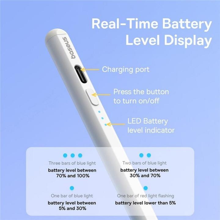 Produktbild Baseus Stylus Smooth Writing Series with LED indicators active version (White)