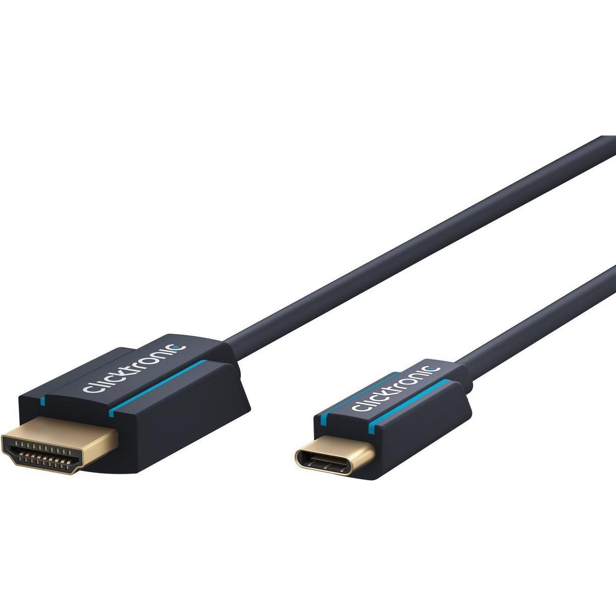 clicktronic Casual USB-C™/HDMI™ Adapterkabel, 1 m (1 m, HDMI), Video Kabel