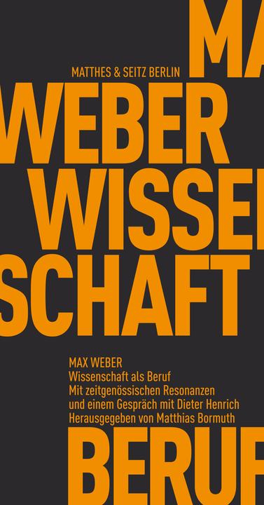 Produktbild Wissenschaft als Beruf (Deutsch, Matthias Bormuth, Max Weber, 2017)