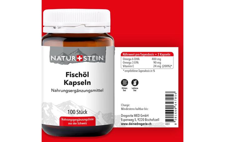 Immagine prodotto Naturstein Fischöl Kapsel (100 Pezzo/i, Pillole, 168 g)