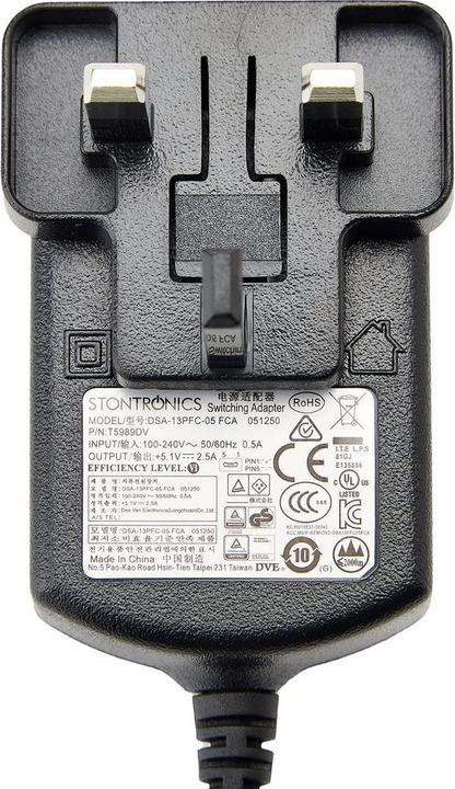 Actual product image Raspberry Pi Official Power Adapter Pi 3 Micro USB Black