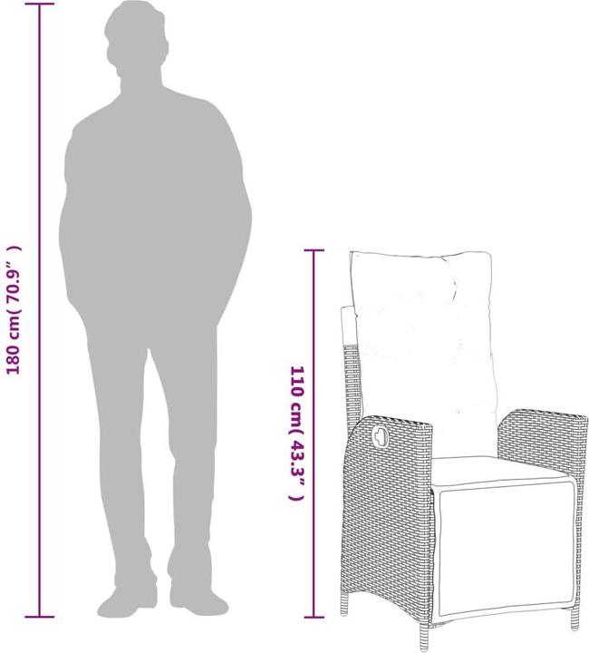 Immagine prodotto VidaXL Mobili da giardino set da pranzo set da giardino gruppo di sedute 7 pezzi in polirattan nero (190 cm)