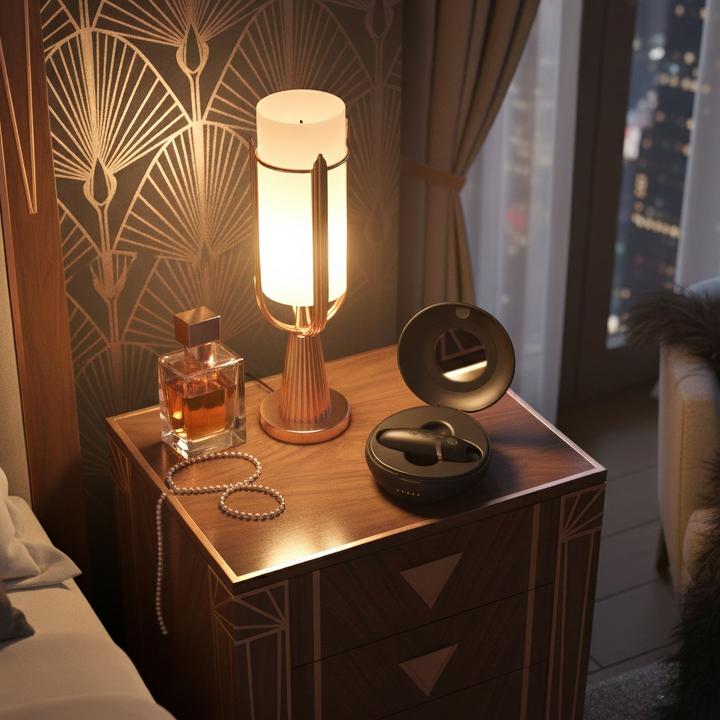 Actual product image Rosy Gold – Licking Stimulator with Luxury Charging Case – Black