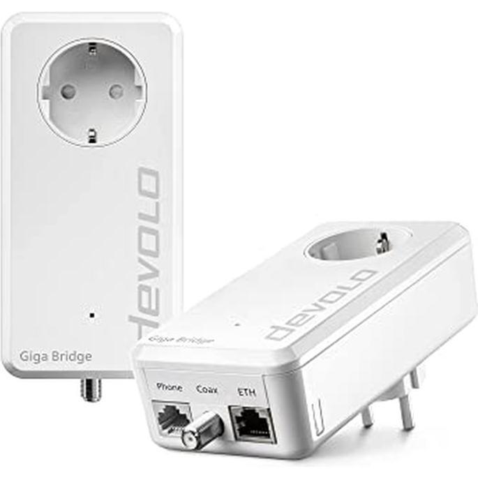 Devolo Giga Bridge coaxiale Set für Glasfasernetzanschluss mit Routerverbindung, Zubehör Netzwerk