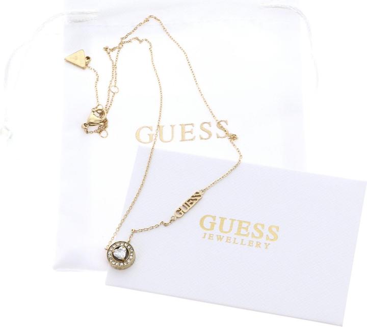 Actual product image Guess Beautiful Gold Plated Mama Non Mama Heart Necklace (Stainless steel)