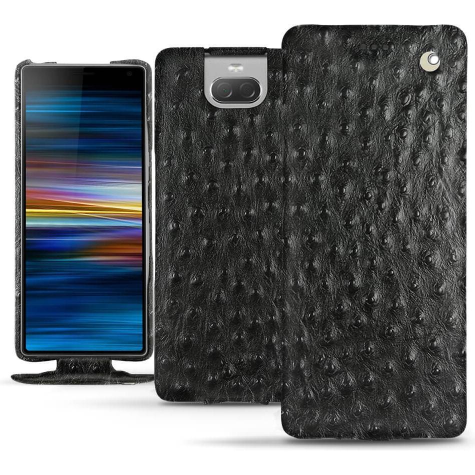 Noreve Lederschutzhülle vertikal (Sony Xperia 10), Smartphone Hülle, Schwarz