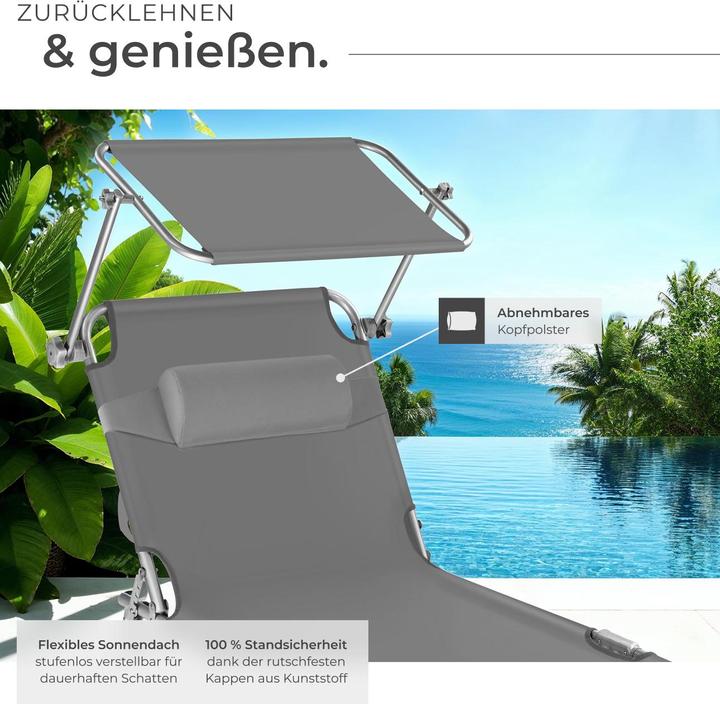 Produktbild tectake Gartenliege (161 cm)