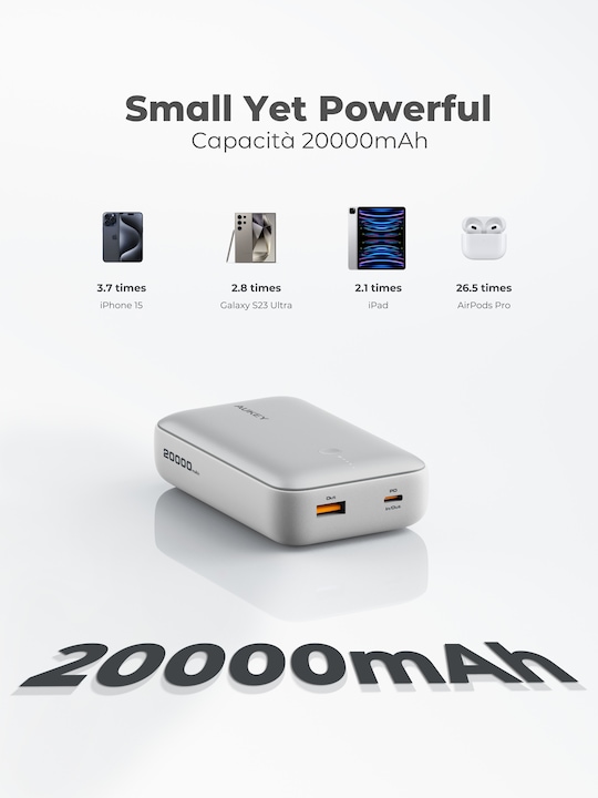 Image du produit Aukey Spark Mini (20000 mAh, 20 W, 74 Wh)