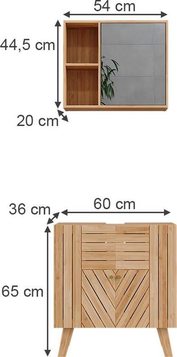 Produktbild Vicco Badmöbel-Set Lucie, Bambus, 2 Teile