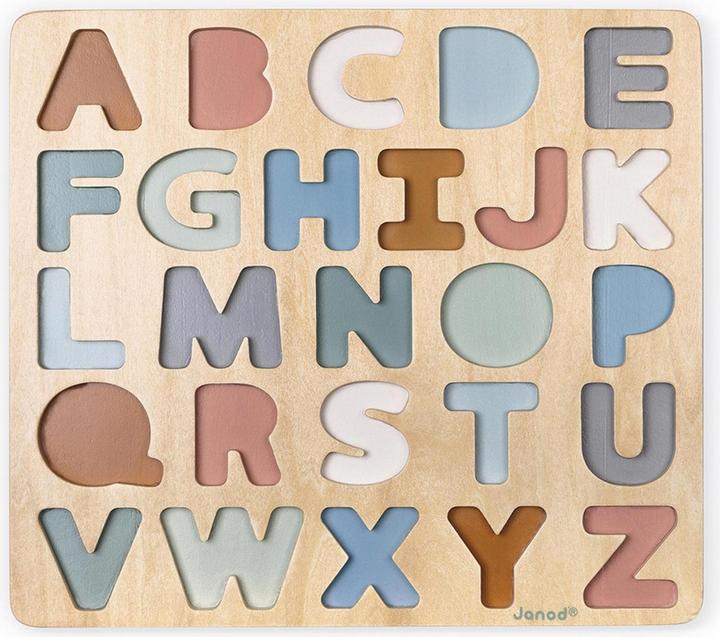 Actual product image Janod Alphabet with chalkboard (26 pieces)