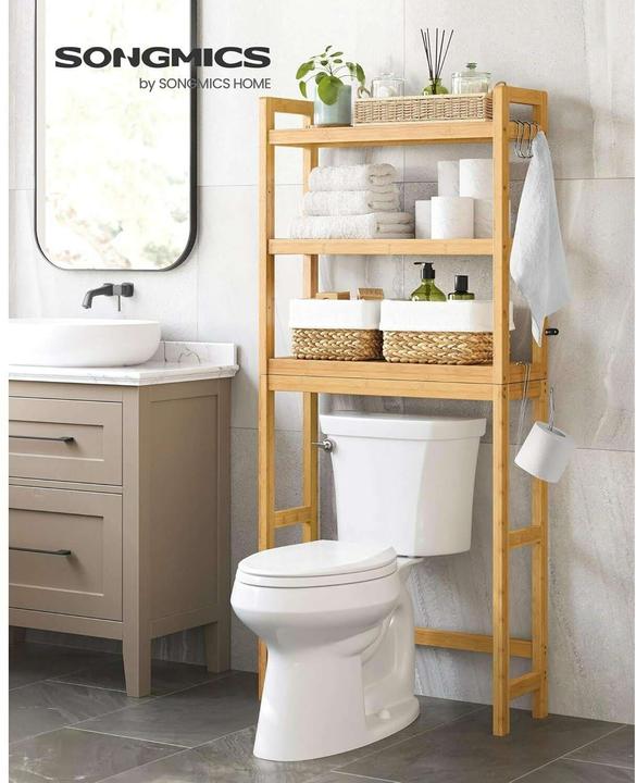 Produktbild Songmics Badezimmerregal mit 3 Ablagen 63 x 170 cm, Braun