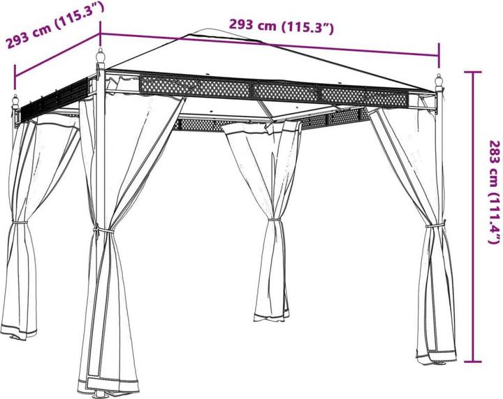 Image du produit vidaXL Pavillon (293 cm, 293 cm)