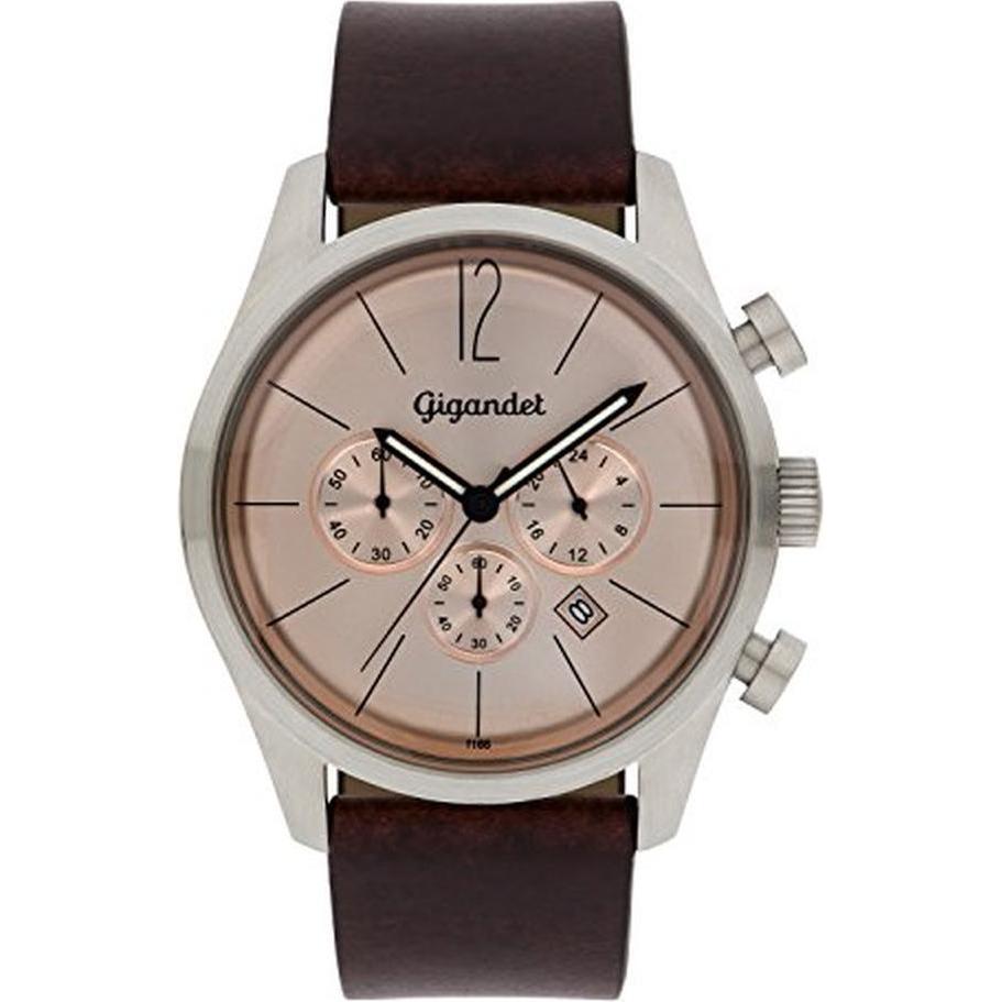 Gigandet, Orologio da polso, Cronografo elegante impermeabile 50 m, vetro minerale antiriflesso, (Cronografo)