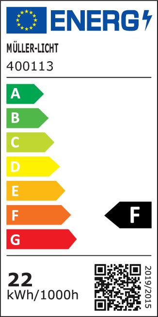 Etichetta energetica Müller Licht Tubo LED da 21,8 Watt, G13, 1500 mm, bianco luce diurna (G13, 22 W, 2100 lm, 1 x, F)