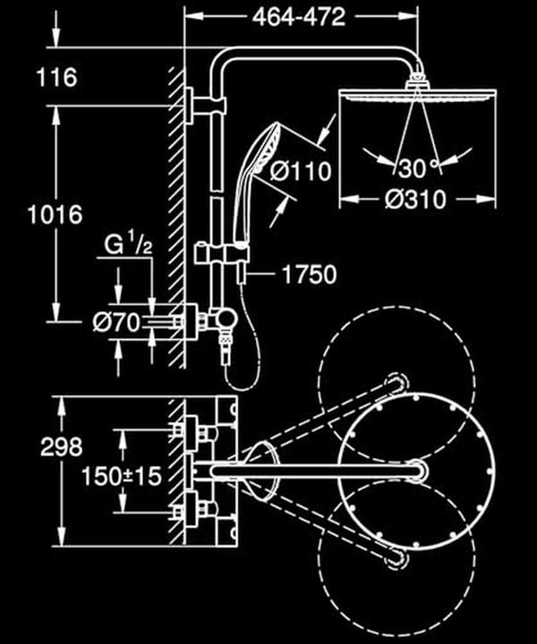 Immagine prodotto Grohe Sistema doccia Euphoria con termostato - Tramonto caldo spazzolato (26075DL0)