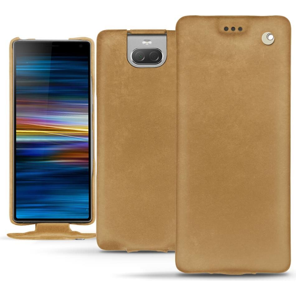 Noreve Lederschutzhülle vertikal (Sony Xperia 10 Plus), Smartphone Hülle, Braun