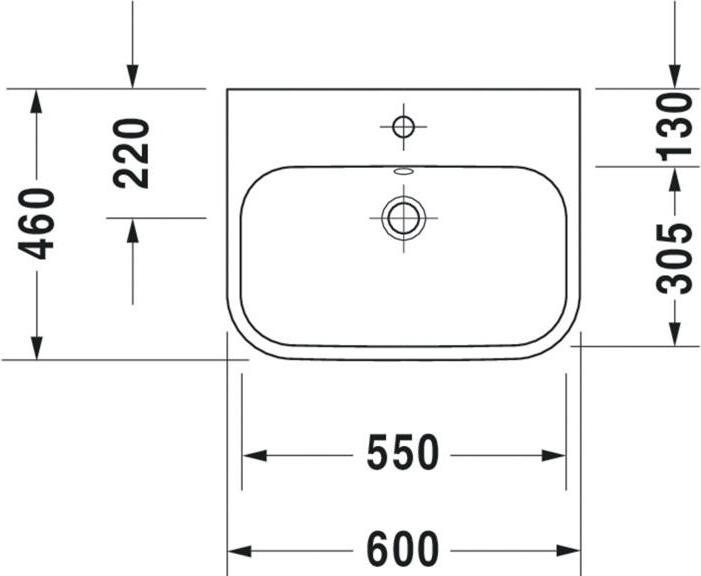Produktbild Duravit Aufsatzwaschbecken Happy D.2 60 cm weiss 2315600000 (460 mm, 600 mm)