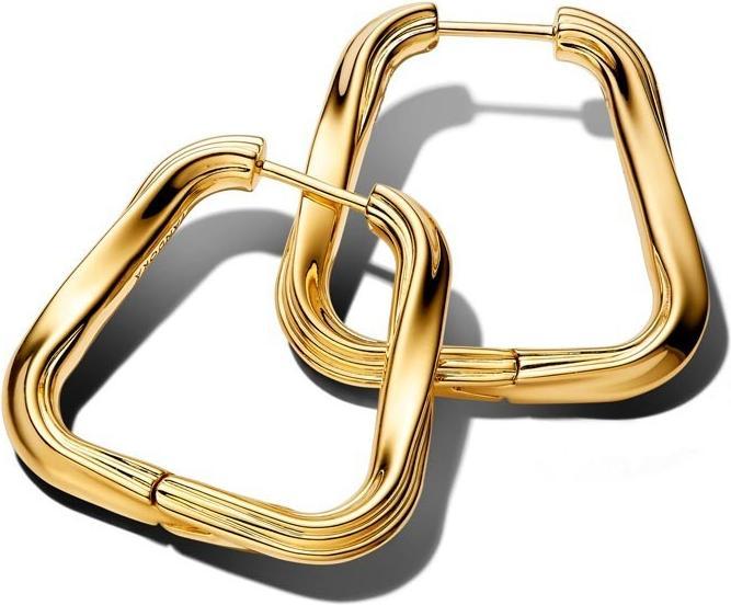 Actual product image Pandora Twisted Large Triangle Hoops (Metal)