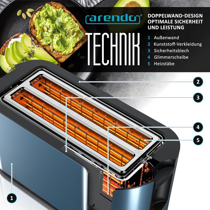 Produktbild Mybeo Edelstahl Langschlitztoaster mit Touchscreen (10000 lx)