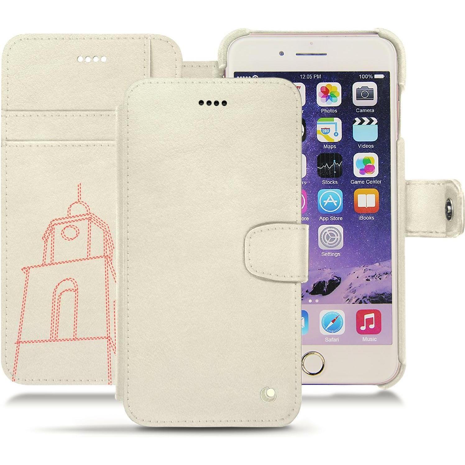 Noreve Lederschutzhülle Wallet (Apple iPhone X), Smartphone Hülle, Schwarz, Braun