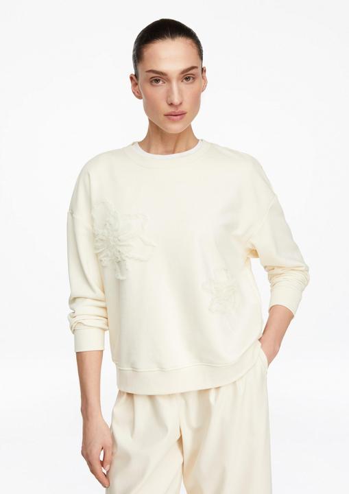 Produktbild Comma Sweatshirt Besticktes Sweatshirt mit geknitterten Blumenapplikationen (32)