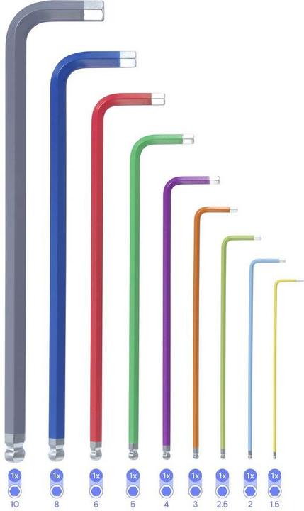 Actual product image Wiha Ball-end Allen key set