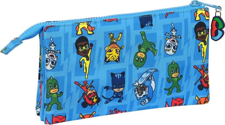 PJ Masks Dreifaches Mehrzweck-Etui Blau 22 x 12 x 3 cm