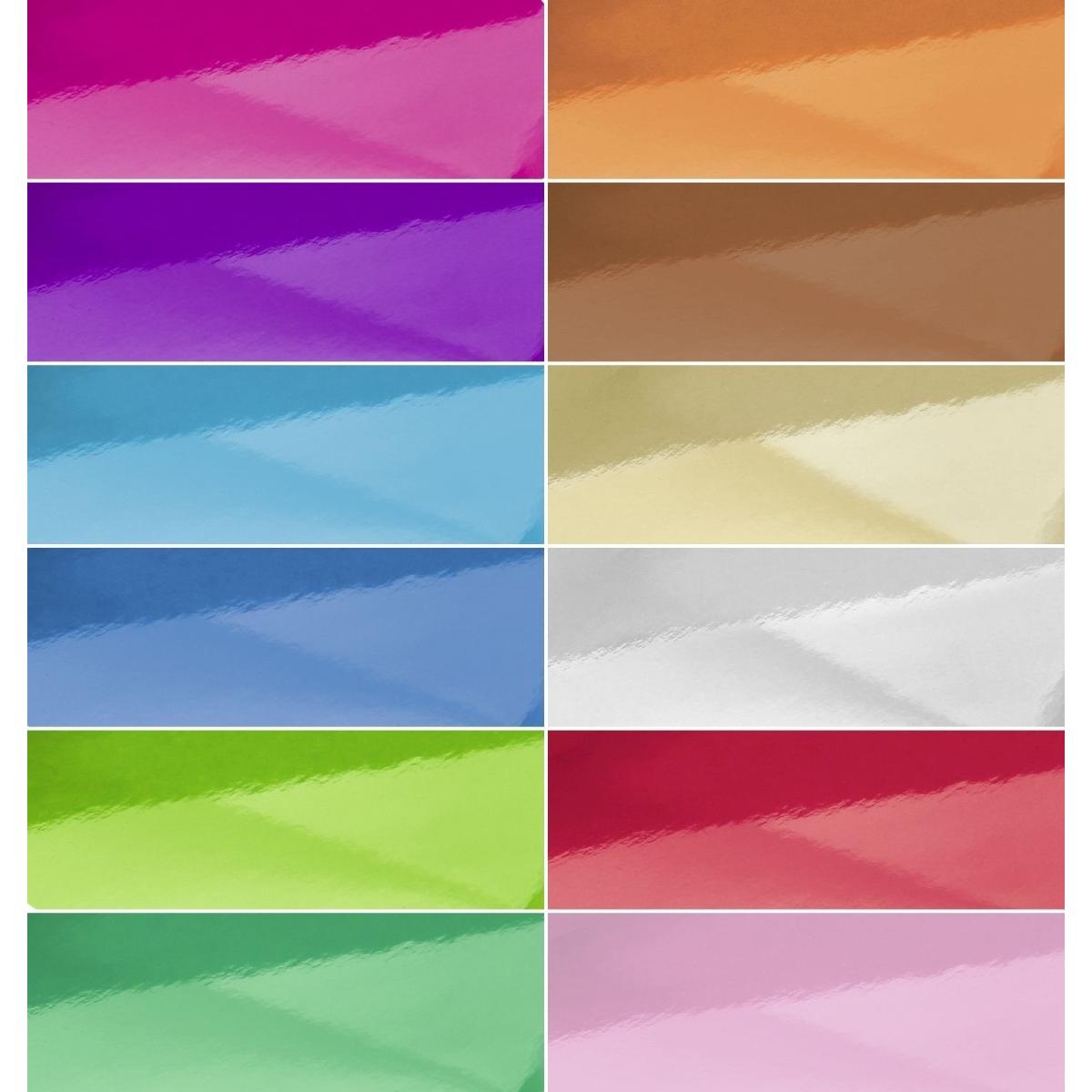 Ursus, Bastelpapier, Spiegelkarton 280g/qm 49,5x68cm VE=12 Bogen 12 Farben sortiert (280 g/m², 1 x)