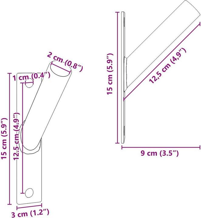 Produktbild vidaXL Flaggenmast Halterung für 1 Flagge zur Wandmontage aus schwarzem Metall