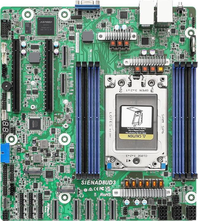 Actual product image AsRock Mainboard SIENAD8UD3 micro-ATX Socket SP6 Single (SP6, AMD SoC, mATX)