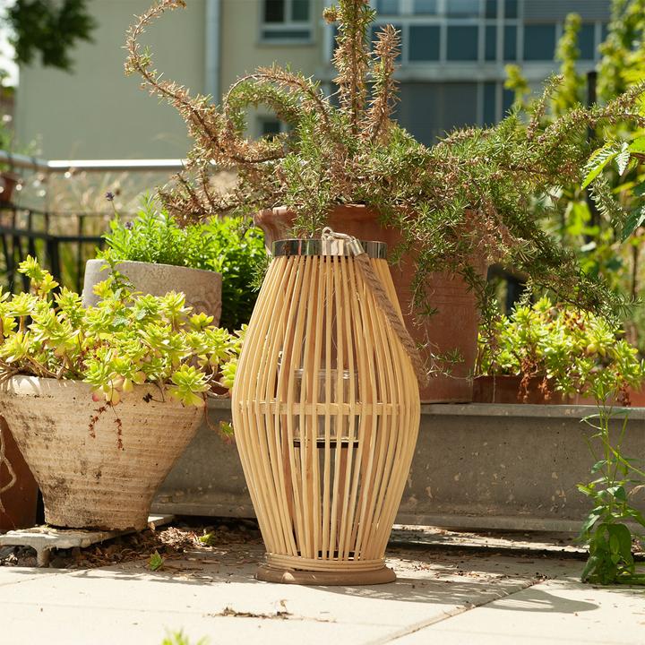 Produktbild Natura Punto Laterne aus Bambus mit Windlicht aus Glas (1 x)
