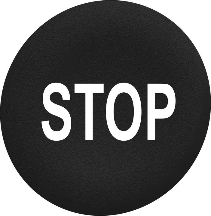 Actual product image Schneider Electric Button plate black STOP in white for flush 30mm