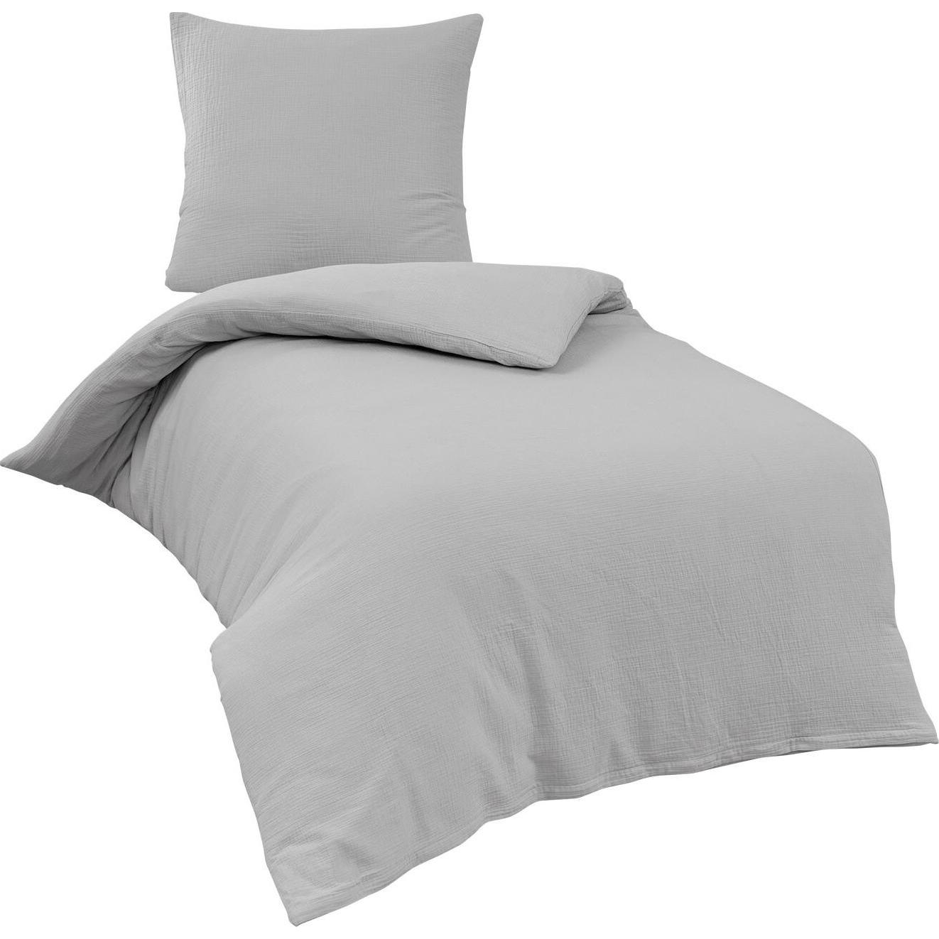 Traumschlaf, Bettwäsche, Musselin Uni (Bettwäsche Set, 155x220 cm + 80x80 cm)
