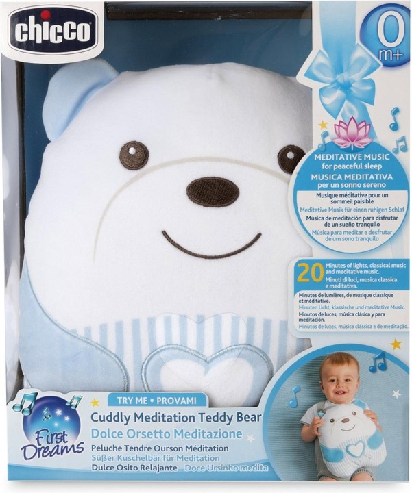 Actual product image Chicco Cuddly Meditation Teddy Bear Blue