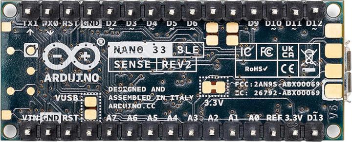 Immagine prodotto Arduino Scheda Nano BLE Sense Rev2 con intestazioni Nano ARM® Cortex®-M4