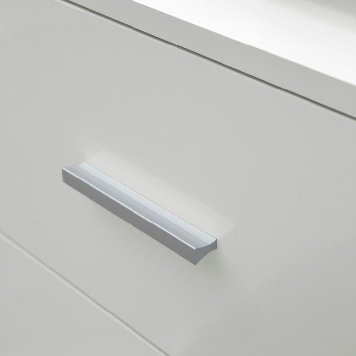 Produktbild FineBuy Badschrank FB52416 Midischrank Weiss Badezimmerschrank Matt Kommode