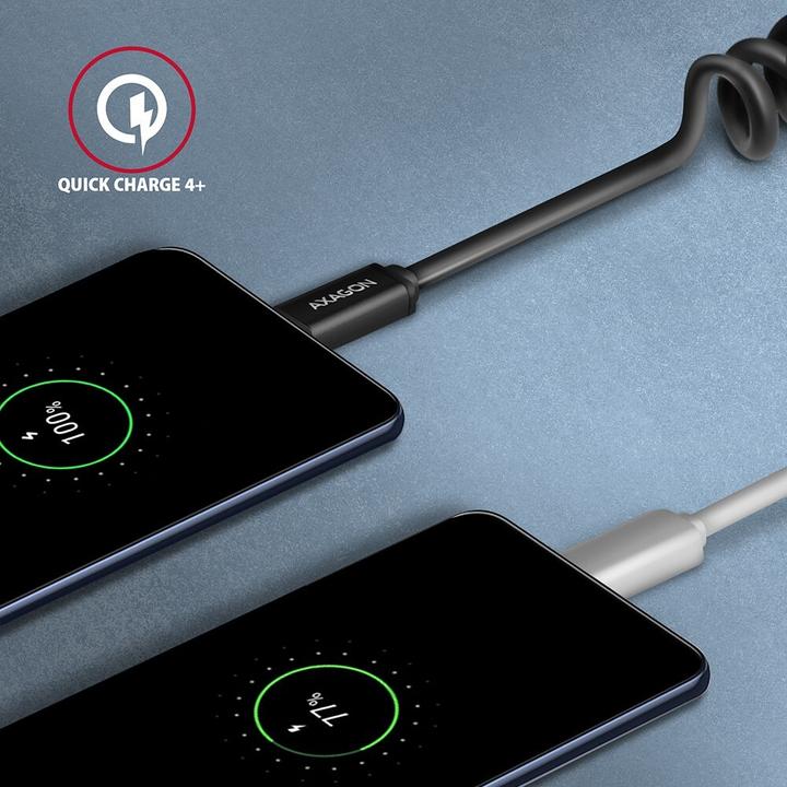 Productafbeelding Axagon BUCM-CM10TB Twister-kabel, USB-C naar USB-C 2.0 (0.60 m, USB 2.0, 60 W)