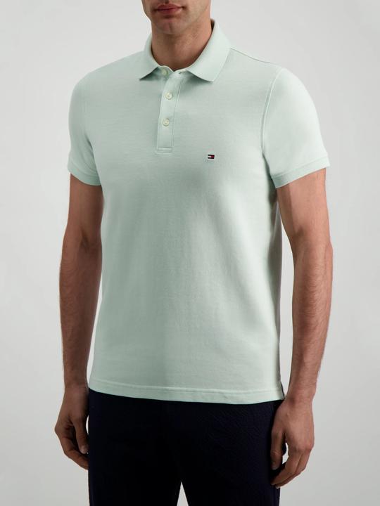 Produktbild Tommy Hilfiger Polo Shirt Mouline Slim Minty Essence/Ivory (48, S)