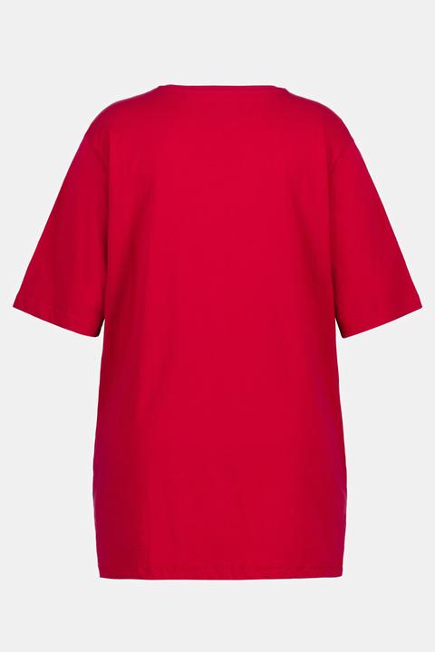 Actual product image Ulla Popken Basic V-Neck Relaxed Fit Short Sleeve Tee (62)