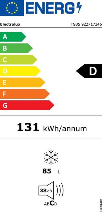 Energy Label Electrolux TG85 (Stand-alone, 85 l)